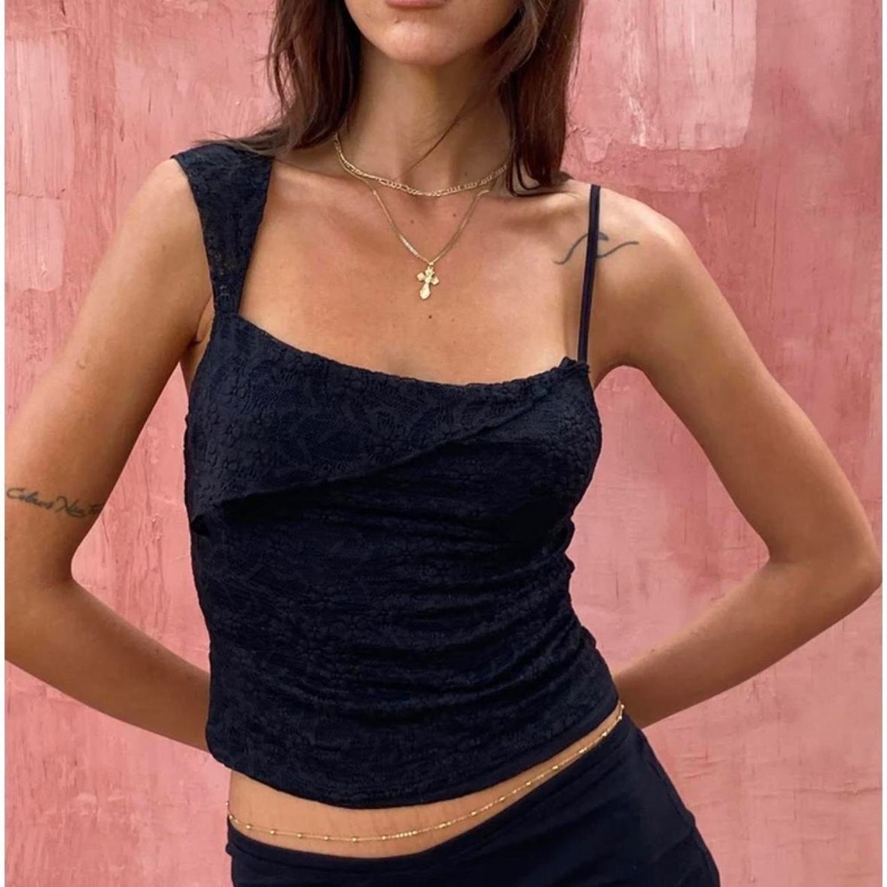 Black Floral Lace Women’s Crop Top